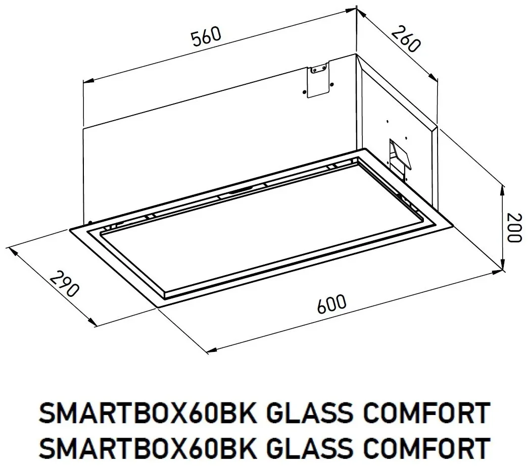 Вытяжка полновстраиваемая SMARTBOX60BK GLASS COMFORT 4