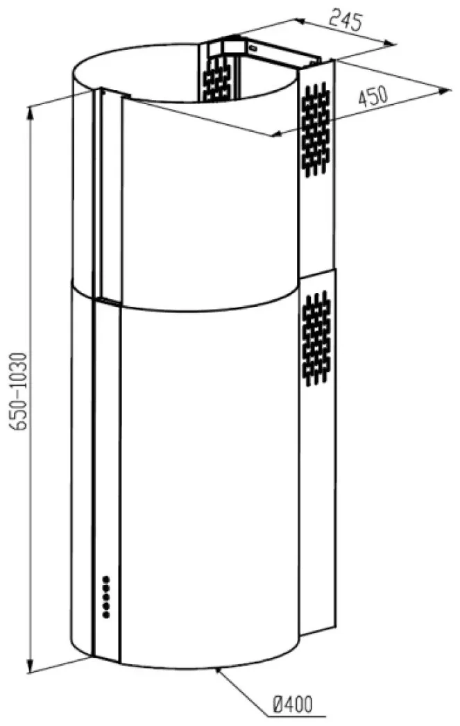 Вытяжка цилиндрическая пристенная TUBE40WH POWER 3