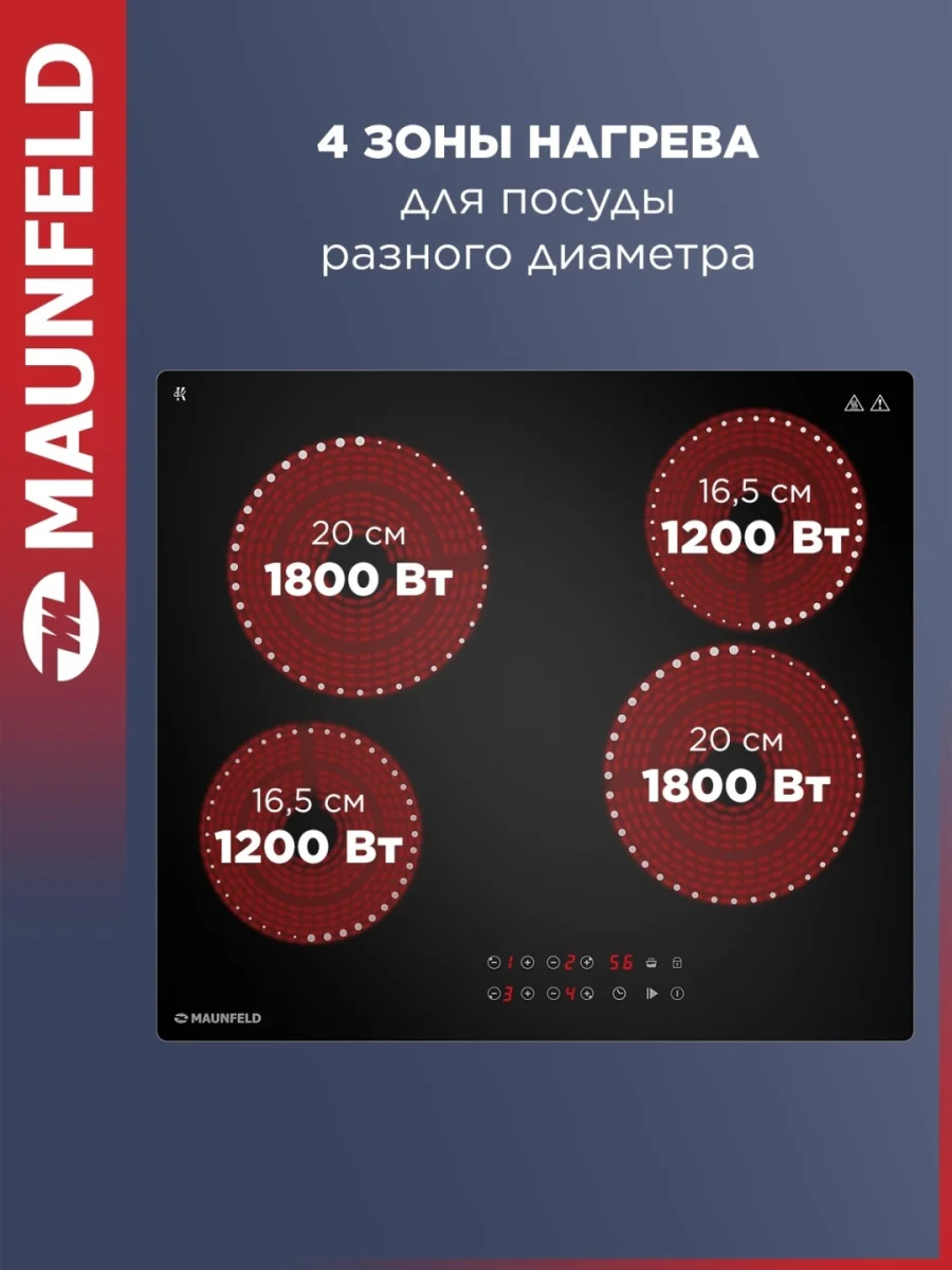 Электрическая варочная панель MAUNFELD CVCE594PBK 4