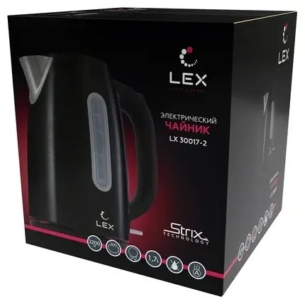 LEX LX-30017-2, чайник электрический (черный) 3