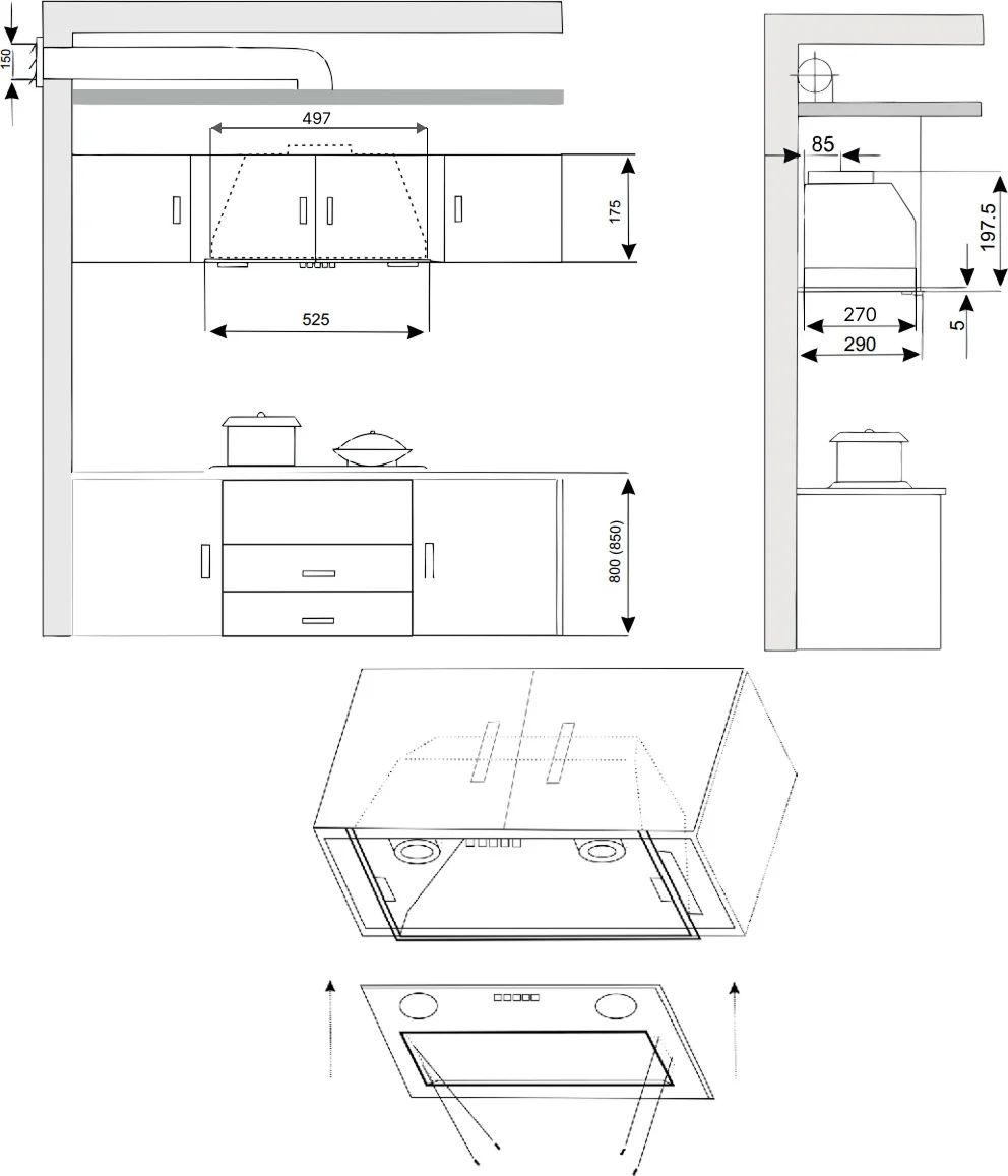 Вытяжка кухонная EXITEQ EX-1446 black, , шт 14