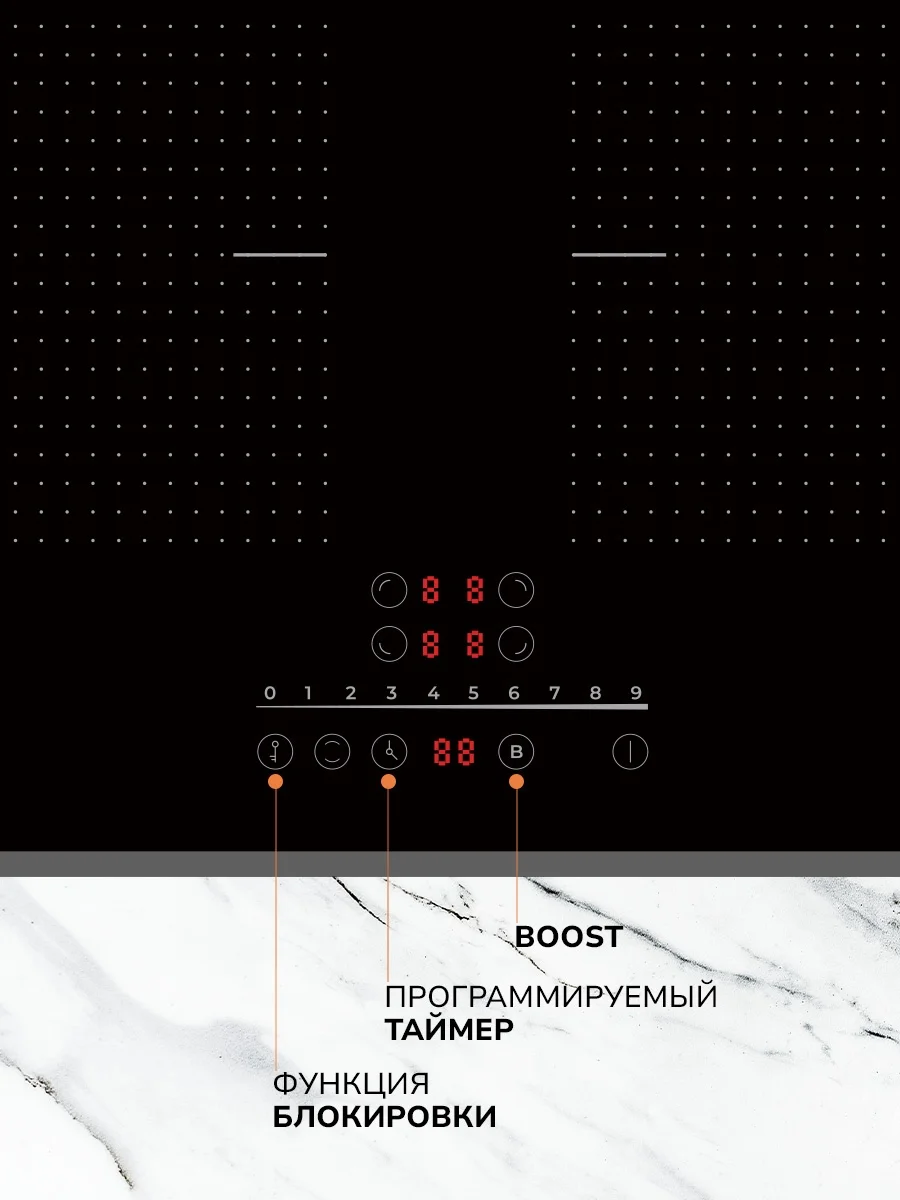 MILLEN MIH 602 BL панель стеклокерамическая индукционная 4