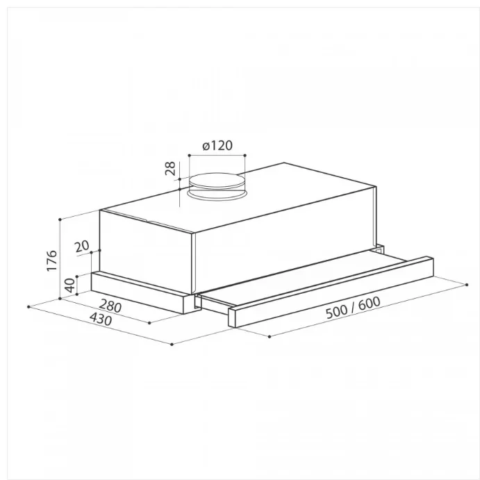 LEX HUBBLE 2M 600 INOX воздухоочиститель 2