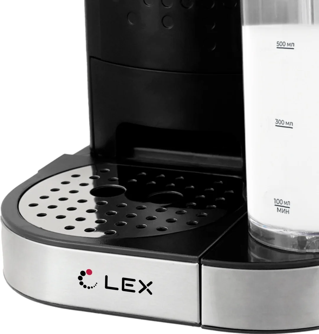 LEX LXCM 3503-1, кофеварка с капучинатором (черная) 2